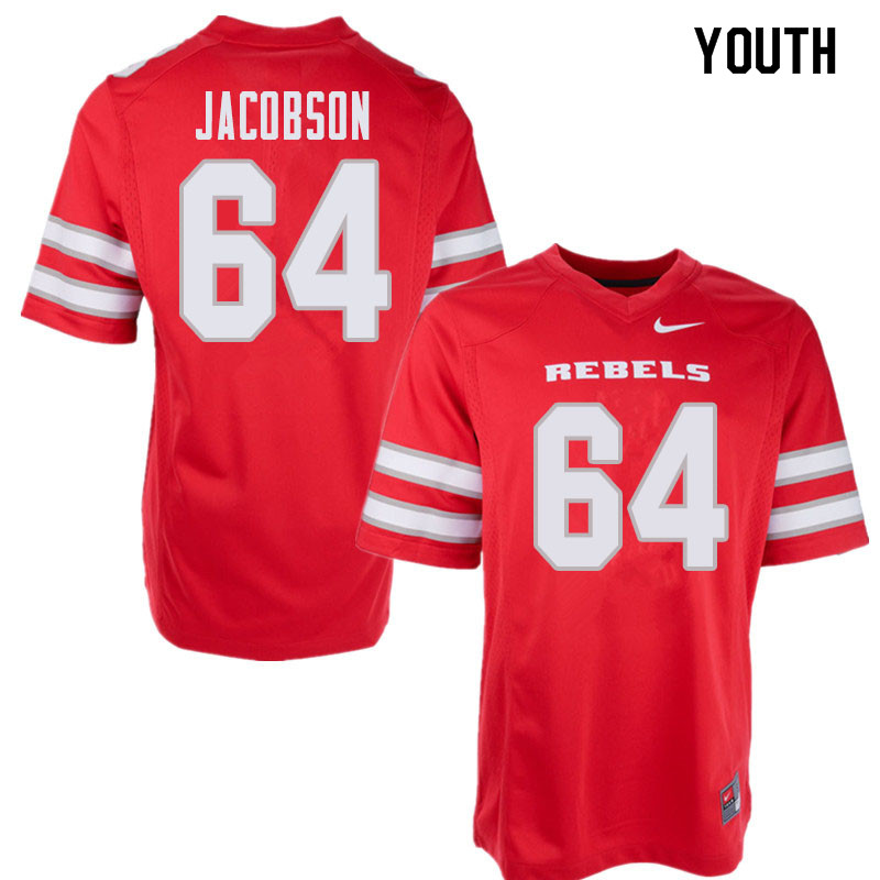 Youth UNLV Rebels #64 Nathan Jacobson College Football Jerseys Sale-Red - Click Image to Close